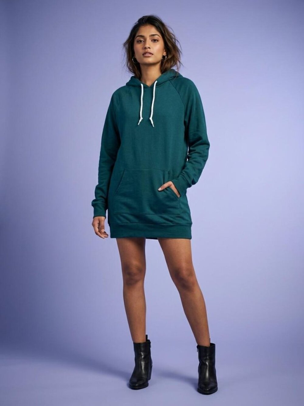 American Apparel Longline Fleece Pullover Hoodie